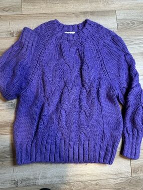 R-T-R Purple Chunky Knit Sweater Love, Whit by Whitney Used Sz:S